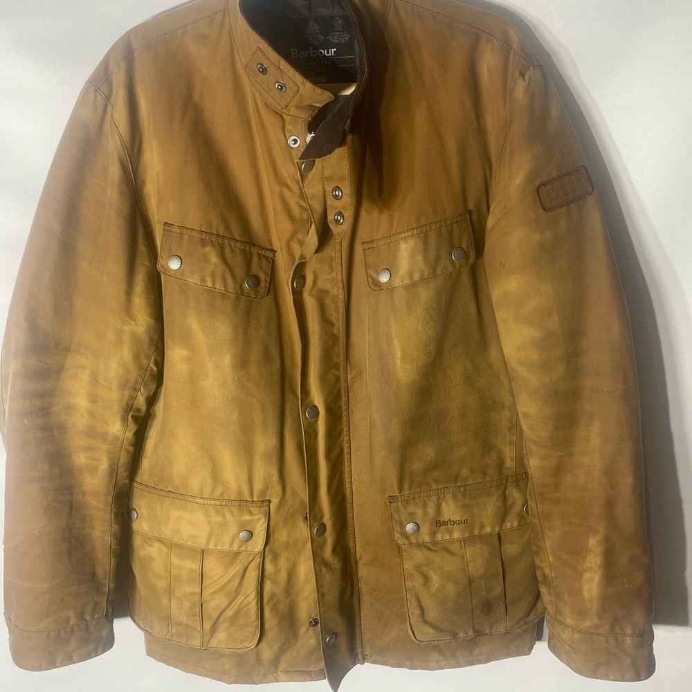 Barbour Mustard Brown Waxed Cotton Military Field Jacket